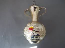 Vintage Mercury Glass Silver Urn Blown