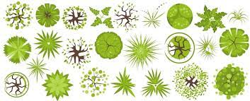 Landscape Design Icon Set Foliage Grass