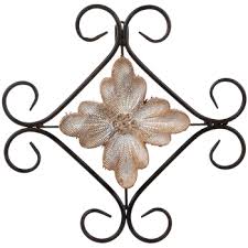 Rustic Scroll Medallion Metal Wall