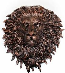 Metal Lion Face Wall Hanging Statue