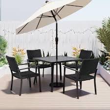 5 Piece Wicker Outdoor Dining Set