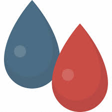 Blue Color Drops Paint Red Icon