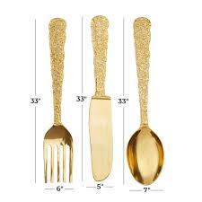 Litton Lane Aluminum Gold Knife Spoon