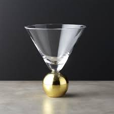 Mirror Gold Ball Stemless Martini Glass