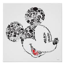 Trendy Mickey Icons Phrases Poster