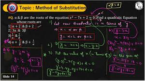 Topic Method Of Substitution αβ 2 P W