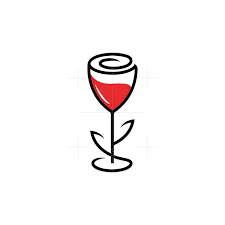 Wine Logo Rose Wine Glass Wine Logo