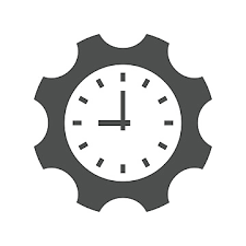 Clock Icons Wall Clock Gear Isolated