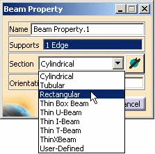 creating beam properties