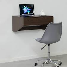 Brown Wall Mounted Office Computer Desk