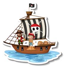 A Sticker Template With Pirates On The