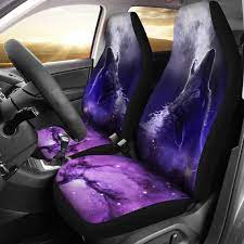 Purple Wolf Car Seat Covers Pattern Car