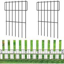 Black Metal Decorative Garden Fence No Dig Animal Barrier Border Fencing Panel 25 Pack