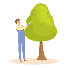 Tree Garden Maintenance Icon Cartoon