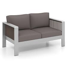 Patio Aluminum Loveseat Sofa Outdoor
