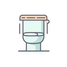 Cartoon Toilet Hygienic Tidy Lid Vector