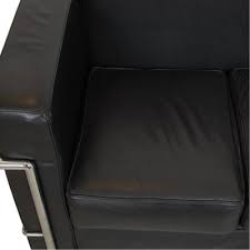Lc 2 2 Seater Sofa In Black Leather By