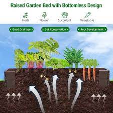 Gymax 2pcs Raised Garden Bed Set Outdoor Planter Box For Vegetable Flower Gardening