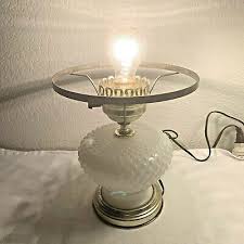 Milk Glass Hobnail Electric Hurricane