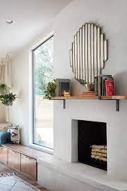 Modern Concrete Fireplace With A Mantel