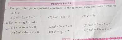 Compare The Given Quadratic Equations