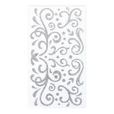 Silver Glitter Swirl Stickers By