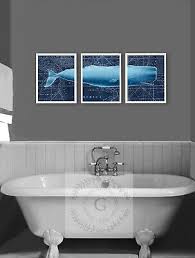 Whale Art 3 Piece Unframed Wall