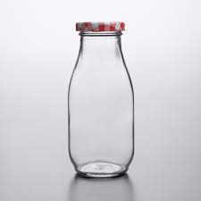 Acopa 10 Oz Glass Milk Bottle With Lid