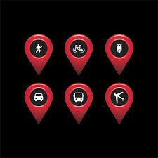 Premium Vector Icon Maps Travel Red