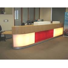 Large Reception Desk Wooden Illuminated