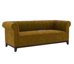 3 Seater Sofa Velvet Chestnut Brown
