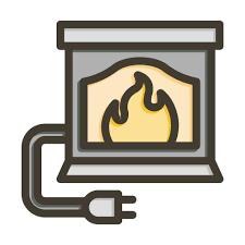Electric Fireplace Vector Glyph Icon