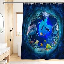 Dolphin Shower Curtain Blue