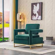 Anbazar Green Accent Velvet Sofa Chair
