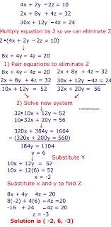 Variable Equations Using Elimination