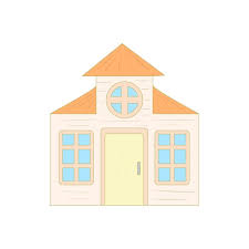 House With A Mansard Icon In Cartoon