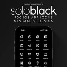 700 Black App Icons Pack For Iphone Ios