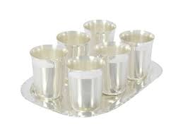Tray Silver Plated Glass