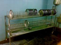 For Kitchen Use Silver Steel Plate Rack