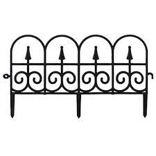 Black Decorative Garden Fence Pack Of