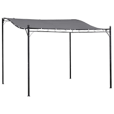Outsunny 10 X 10 Retractable Patio Gazebo Pergola With Uv Resistant Outdoor Canopy Strong Steel Frame Grey
