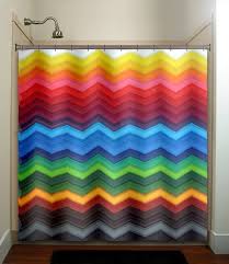 Rainbow Chevron Shower Curtain Extra
