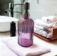 Purple Glass Soap Dispenser Modern