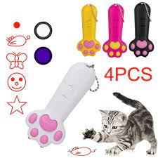 4pcs tease cats rods remote laser stick