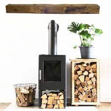 handmade fireplace stove beams