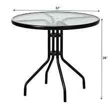 32 Inch Outdoor Patio Round Tempered