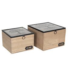 Eef Storage Box Set Of 2 18x18x12 Cm