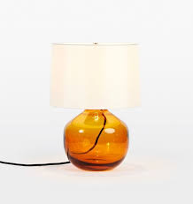 Audrey Amber Glass Accent Lamp With