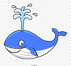 Happy Blue Whale Spraying Water Splash