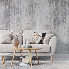 Buy Grey Concrete Wallpaper Living Room